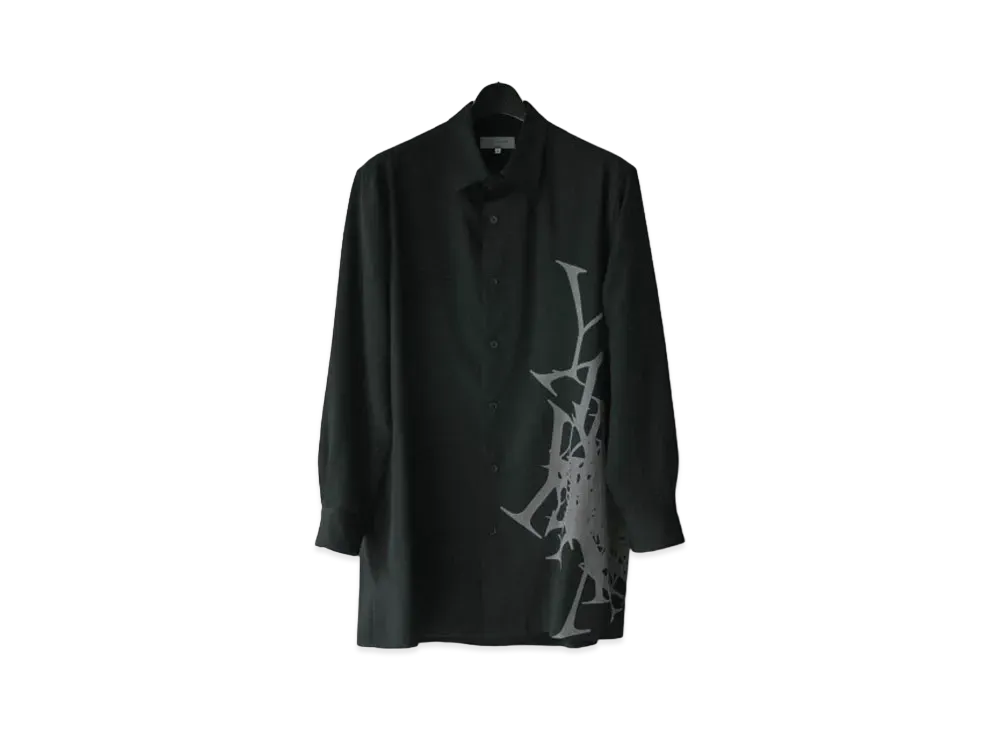 Yohji Yamamoto Pour Homme YY Pattern Discharge Dyeing Blouse "Black"