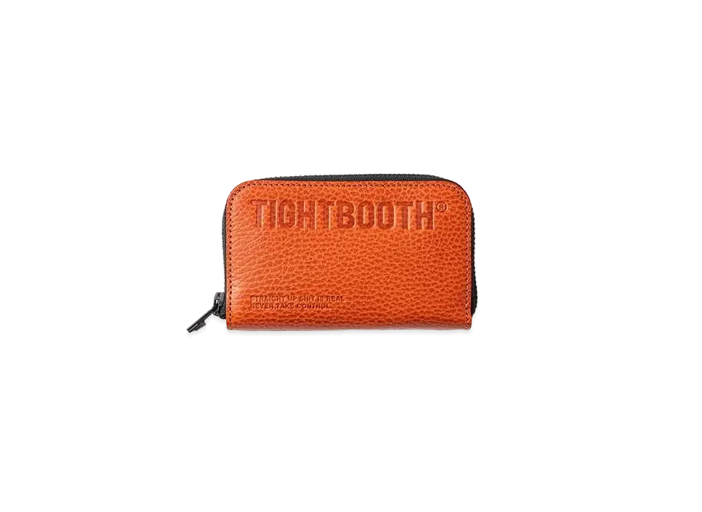 TIGHTBOOTH Leather Zip Around Wallet "Orange"