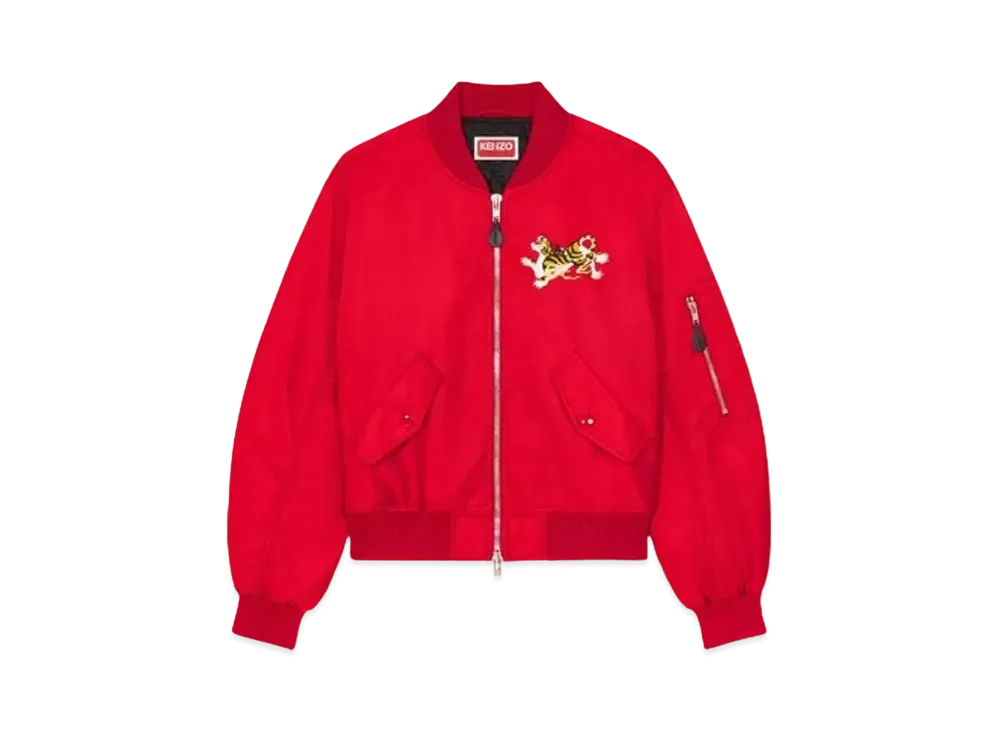 KENZO 'YEAR OF THE DRAGON' Embroidery Bomber Jacket "Cherry"