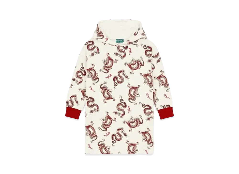 KENZO 'YEAR OF THE DRAGON' Hoodie Dress "Cream"