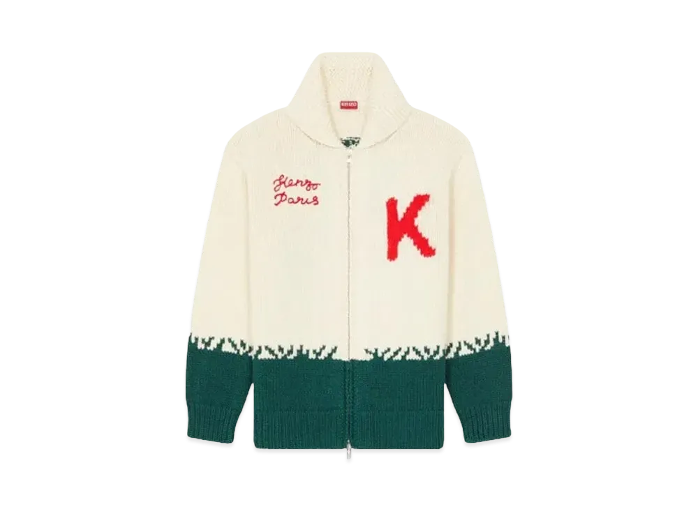 KENZO 'YEAR OF THE DRAGON' Zip Up Cardigan Unisex "Off White"