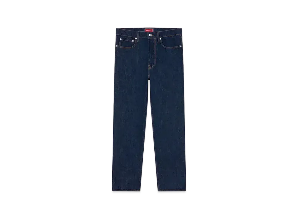 KENZO 'YEAR OF THE DRAGON' Straigh Embroidery ASAGAO Jeans "Rinse Blue Denim"
