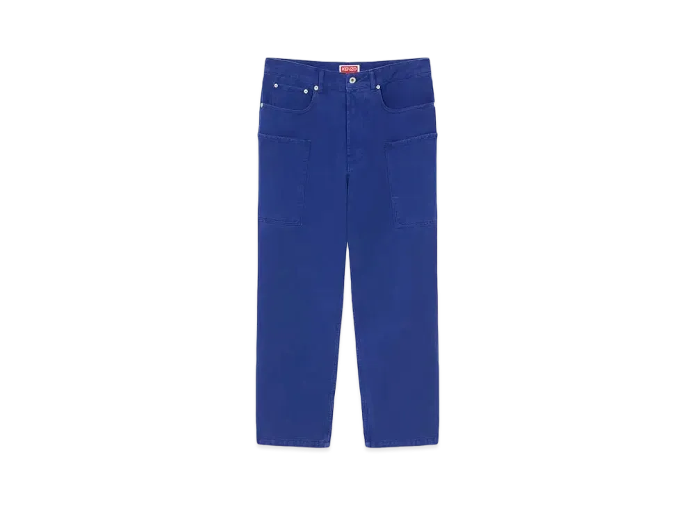 KENZO 'ELEPHANT FLAG' Cargo Jeans "Deep Sea Blue"
