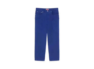 KENZO 'ELEPHANT FLAG' Cargo Jeans "Deep Sea Blue"