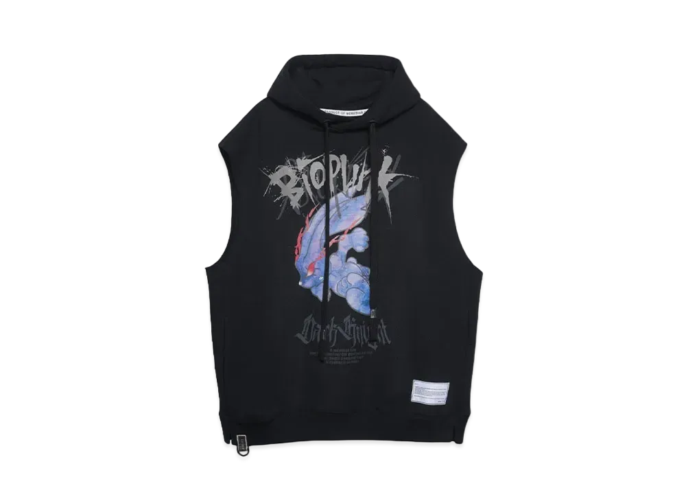 beauty:beast DARK KNIGHT SLEEVE-LESS HOODED "BLACK"