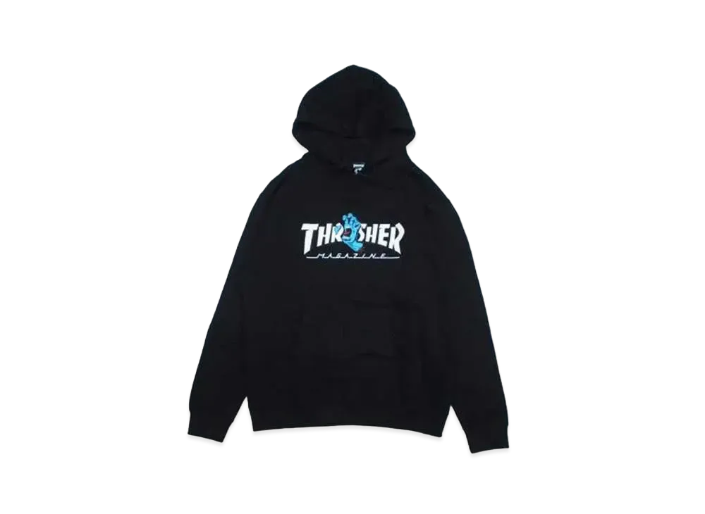 THRASHER x SANTA CRUZ Screaming Logo Pullover Hoodie "Black"