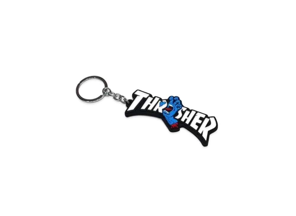 THRASHER x SANTA CRUZ Screaming Logo Keychain "Black / Blue"