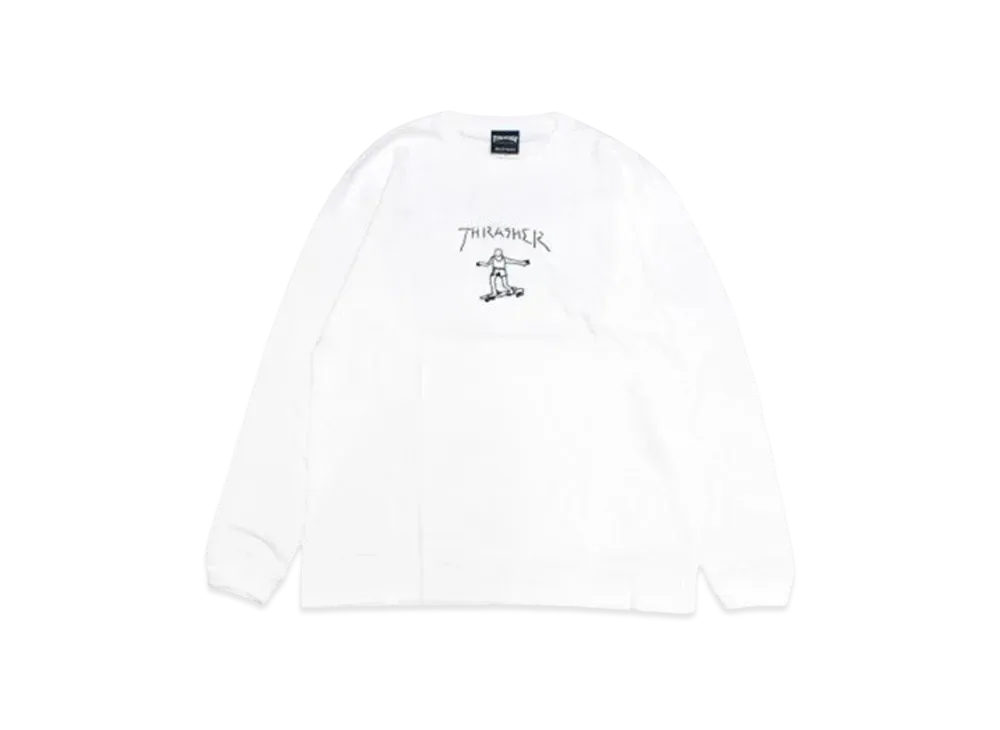 THRASHER Gonz L/S Tee "White / Black"