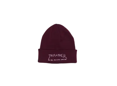THRASHER Gonz Logo Embroidered Beanie "Burgundy"