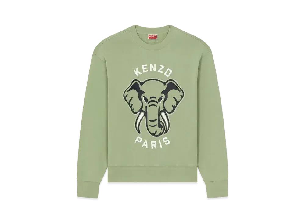 KENZO 'ELEPHANT' Embroidery Sweat "Almond Green"