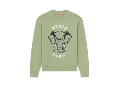 KENZO 'ELEPHANT' Embroidery Sweat "Almond Green"