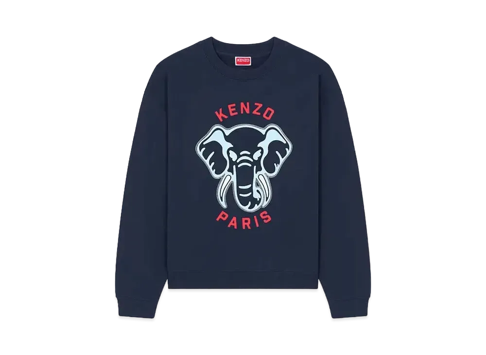 KENZO 'ELEPHANT' Embroidered Sweat "Midnight Blue"