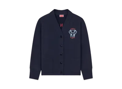 KENZO 'ELEPHANT' Embroidery Sweat Cardigan "Midnight Blue"