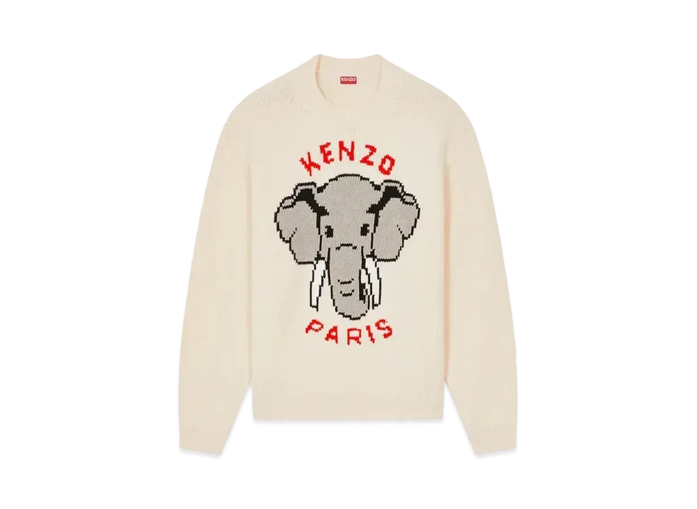 KENZO 'ELEPHANT' Embroidery Jumper "Off White"