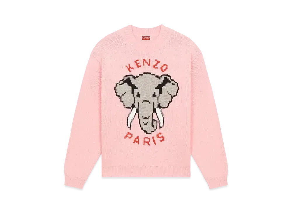 KENZO 'ELEPHANT' Wool Jumper "Faded Pink"