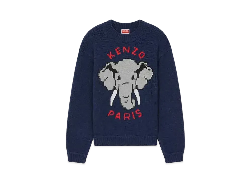 KENZO 'ELEPHANT' Wool Jumper "Midnight Blue"