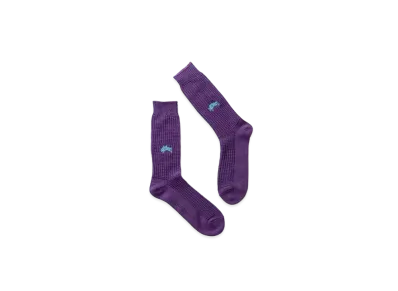 TIGHTBOOTH College Waffle Socks "Purple"