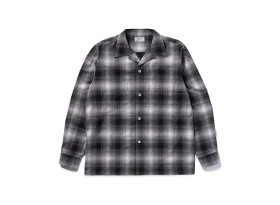 THE REAL McCOY'S Ombre Cotton Rayon Open Collar Shirt "Gray"