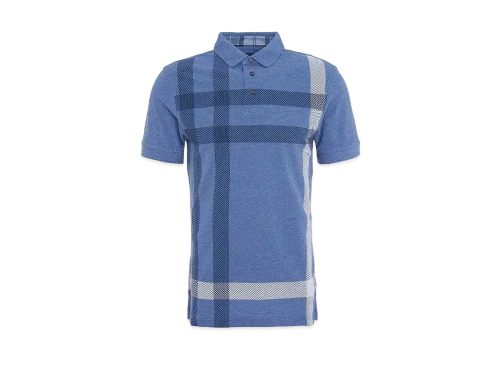 Barbour Blaine Big Tartan Check Polo Shirt "Light Blue"
