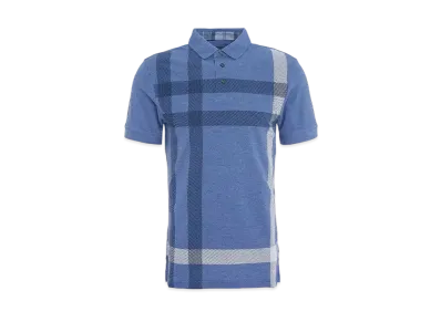 Barbour Blaine Big Tartan Check Polo Shirt "Light Blue"