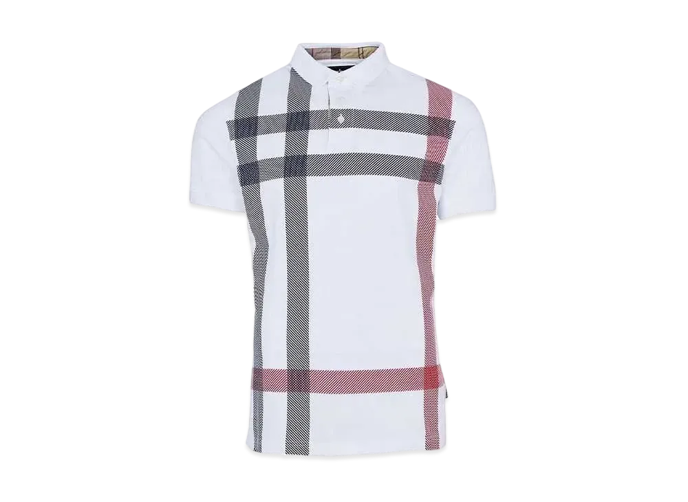 Barbour Blaine Big Tartan Check Polo Shirt "White"