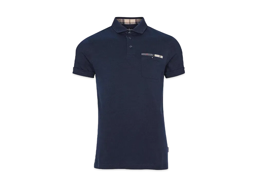 Barbour Corpatch Tartan Check Polo Shirt "Navy"
