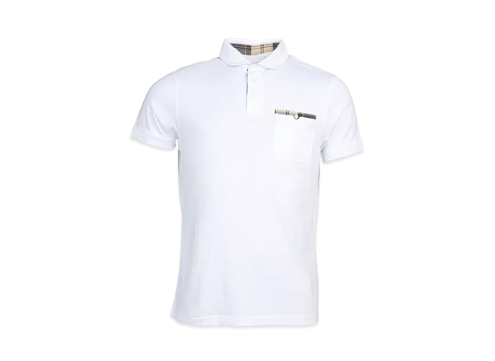 Barbour Corpatch Tartan Check Polo Shirt "White"