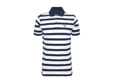Barbour Striped Sports Polo Shirt "Navy"