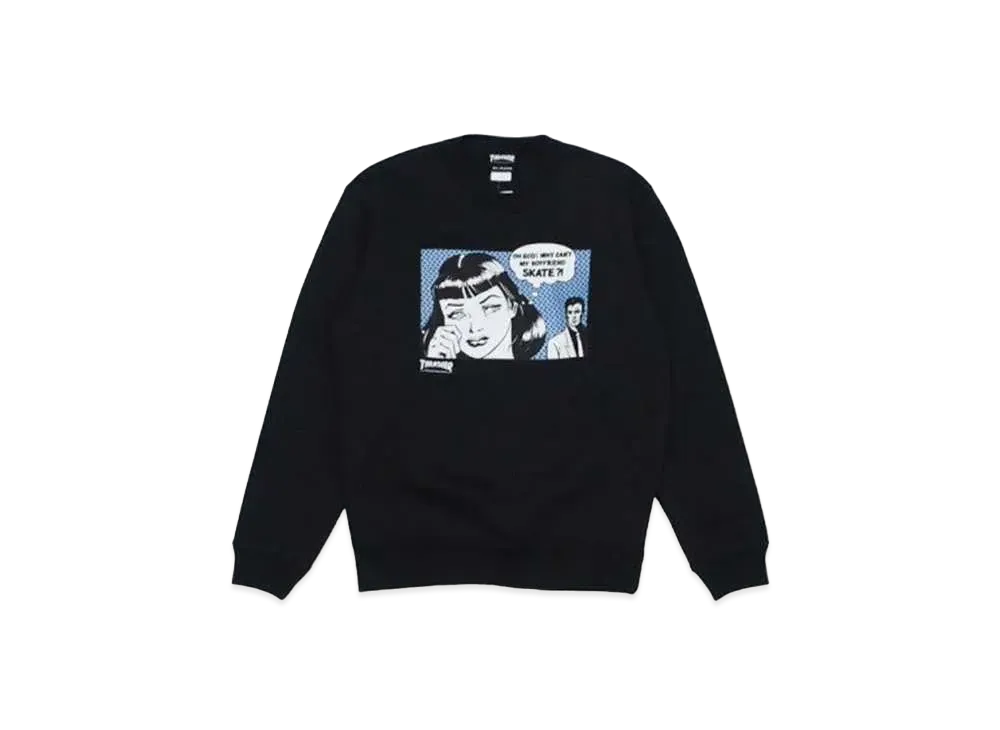 THRASHER Boyfriend Crew Sweat "Black / Horizon"