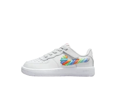 Nike PS Force 1 Low LV8 Easy On "White/Terra Blush/Vapor Green/Multi Color"