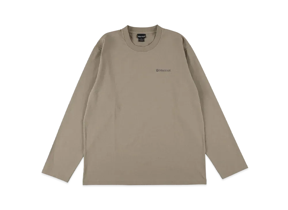 Marmot 50th Anniversary Stamp Long Sleeve T-Shirt "Dark Beige"