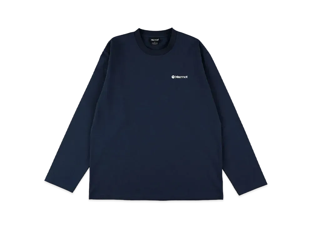 Marmot 50th Anniversary Stamp Long Sleeve T-Shirt "Navy"