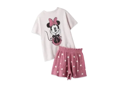 GELATO PIQUE Minnie Jacquard Pullover & Shorts Set "Pink"