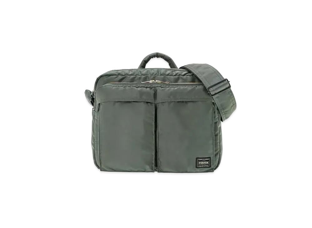 PORTER / TANKER Sling Bag W Zip (XL) "Sage Green"