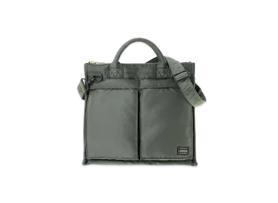 PORTER / TANKER Square Tote Bag (L) "Sage Green"