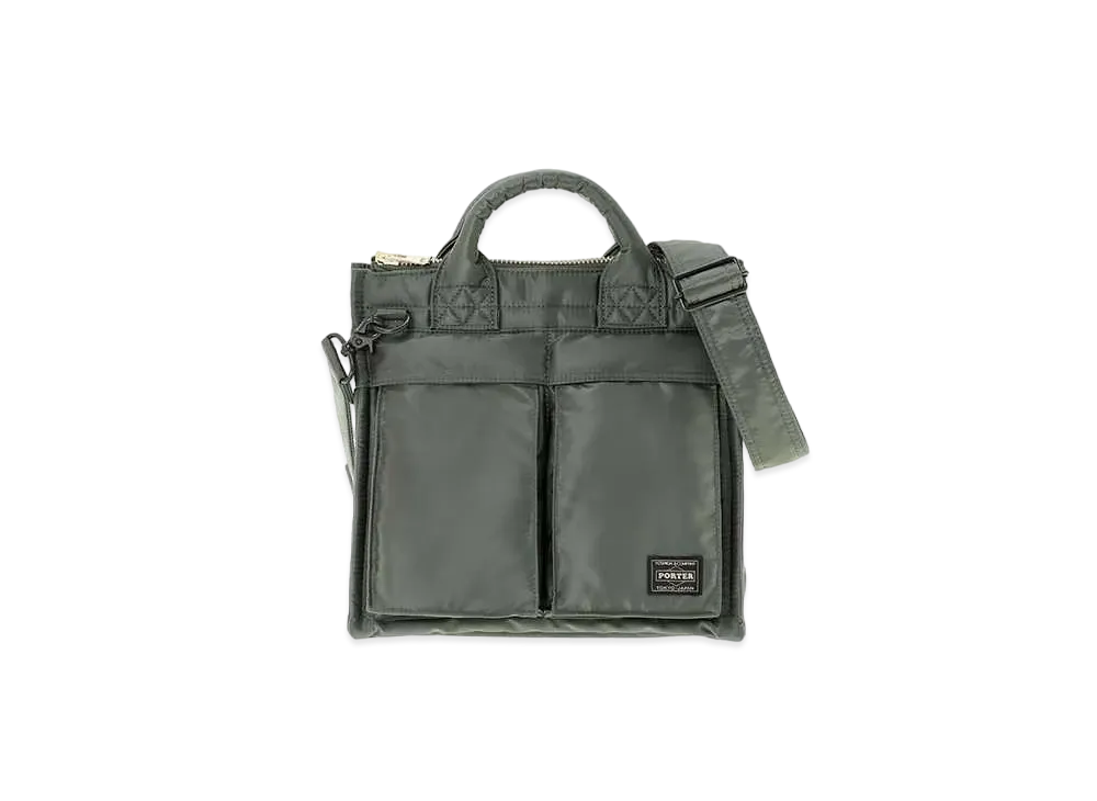 PORTER / TANKER Square Tote Bag "Sage Green"