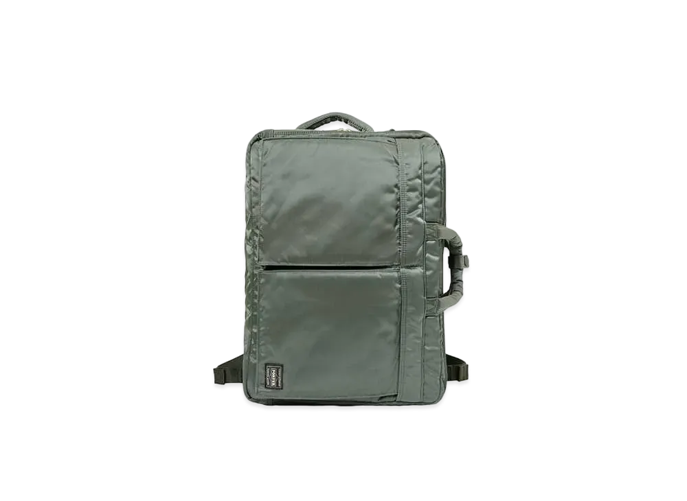 PORTER / TANKER 3way Document Bag W Zip "Sage Green"