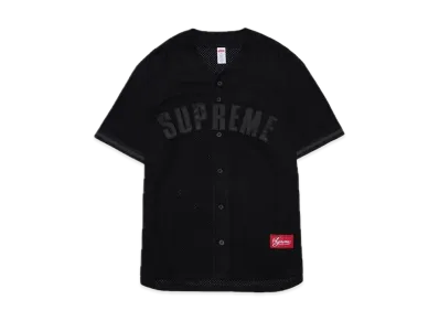 Supreme Ultrasuede Mesh Baseball Jersey "Black"