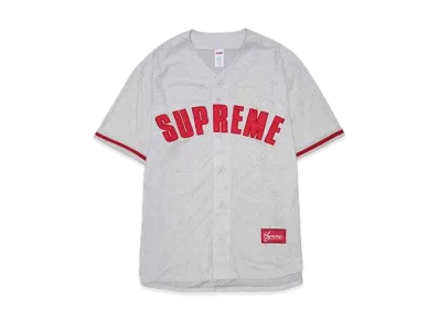 Supreme Ultrasuede Mesh Baseball Jersey "Grey"