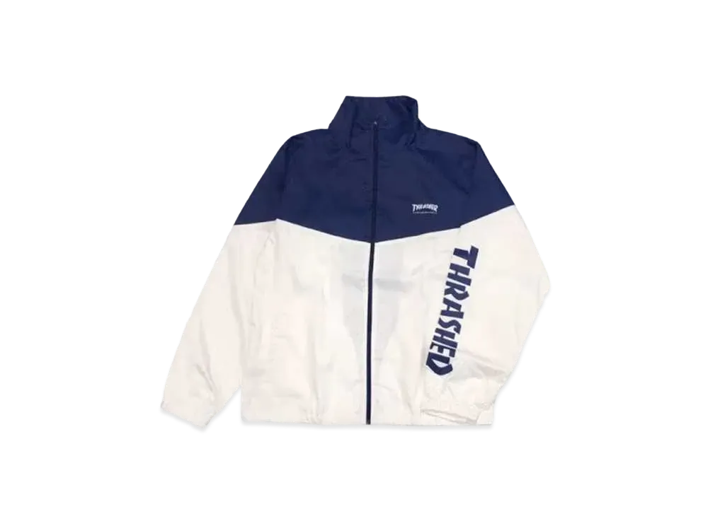 THRASHER Mag Stand Full Zip Jacket "Navy / White"