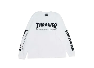 THRASHER Mag Sleeve L/S Tee "White / Black"