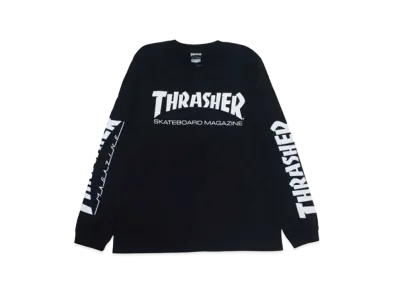 THRASHER Mag Sleeve L/S Tee "Black / White"