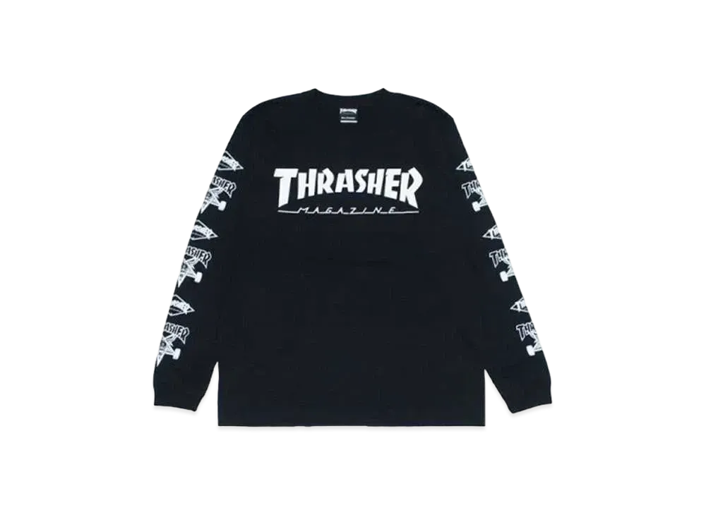 THRASHER Mag Multi-C L/S Tee "Black / White"