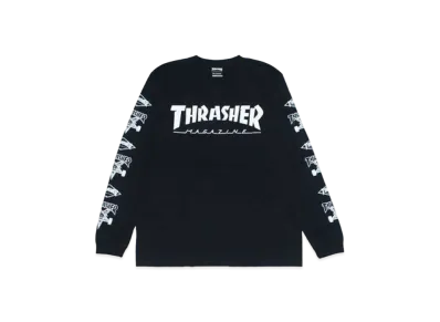 THRASHER Mag Multi-C L/S Tee "Black / White"