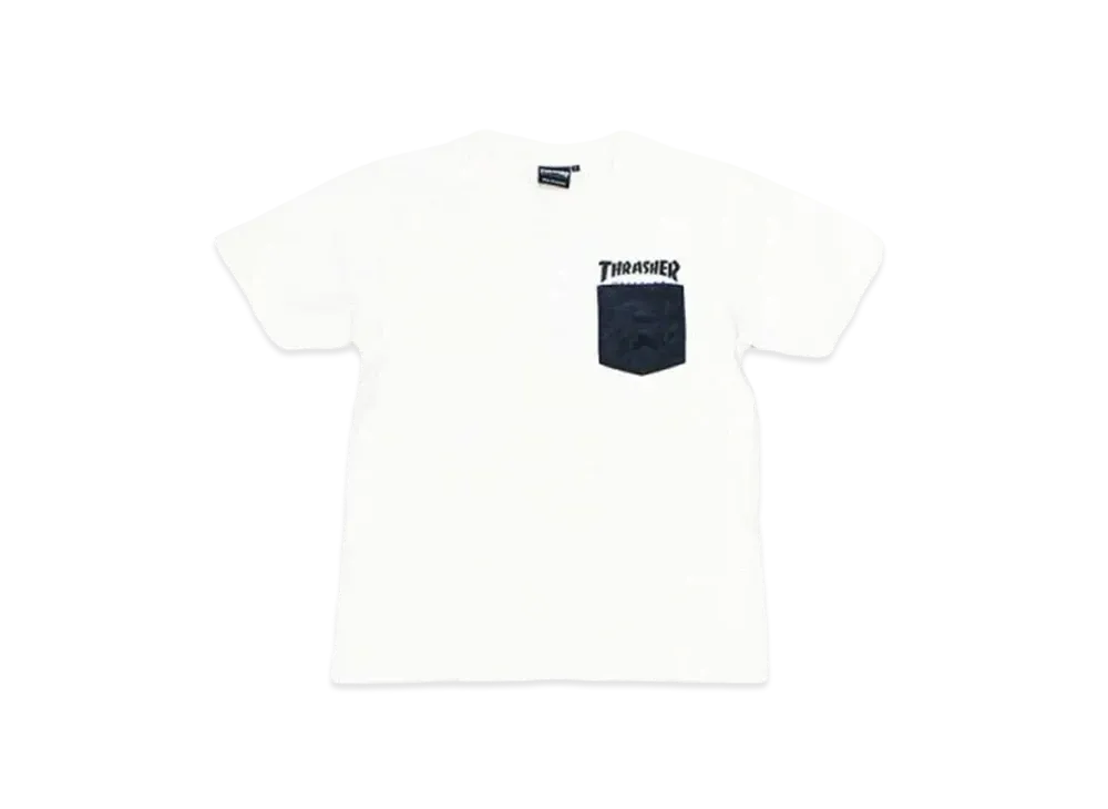 THRASHER Hometown Camo Pocket Tee "White / Navy"