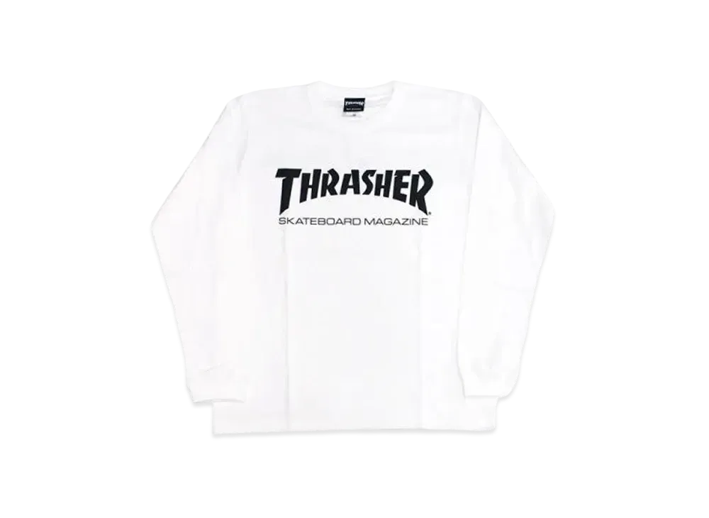 THRASHER Mag Logo L/S Tee "White / Black"