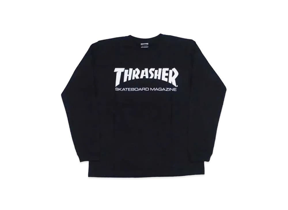 THRASHER Mag Logo L/S Tee "Black / White"