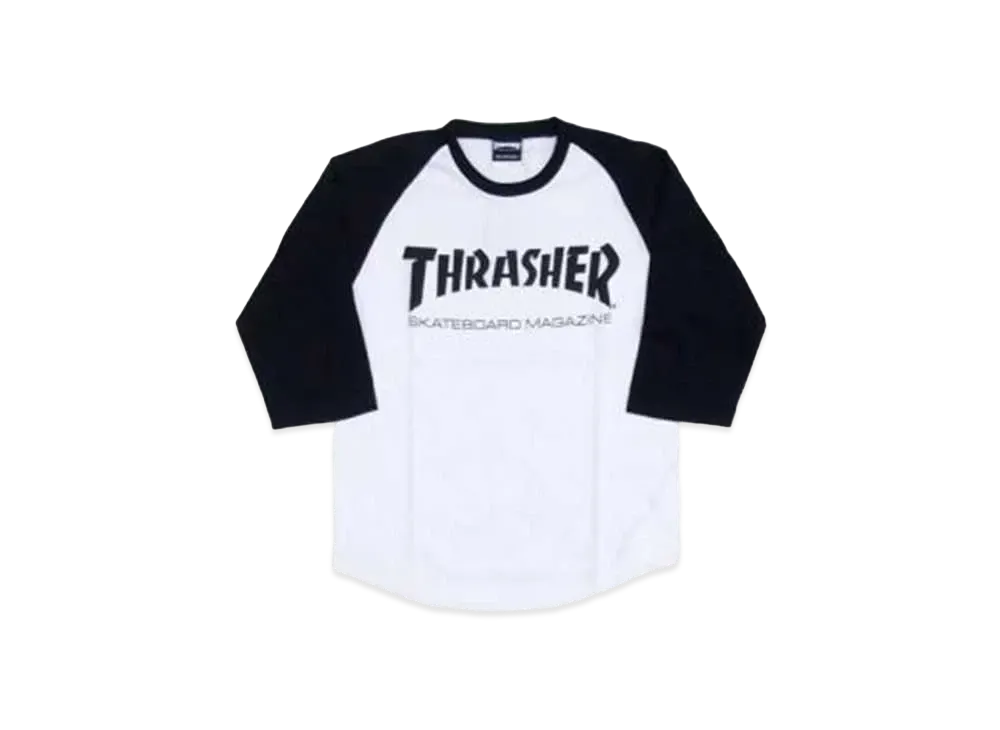 THRASHER Mag Logo 7th Tee "White / Black / Black"