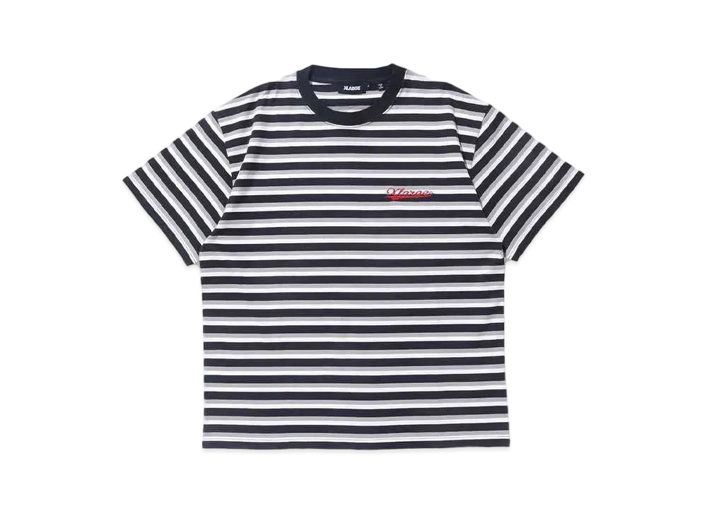 XLARGE BASEBALL LOGO STRIPED S/S TEE "BLACK"