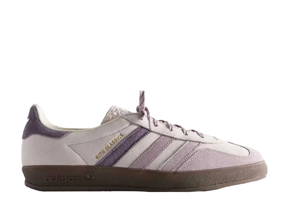 KITH Classics × adidas Gazelle Indoor "Ash Purple/Ice Purple/Gum"